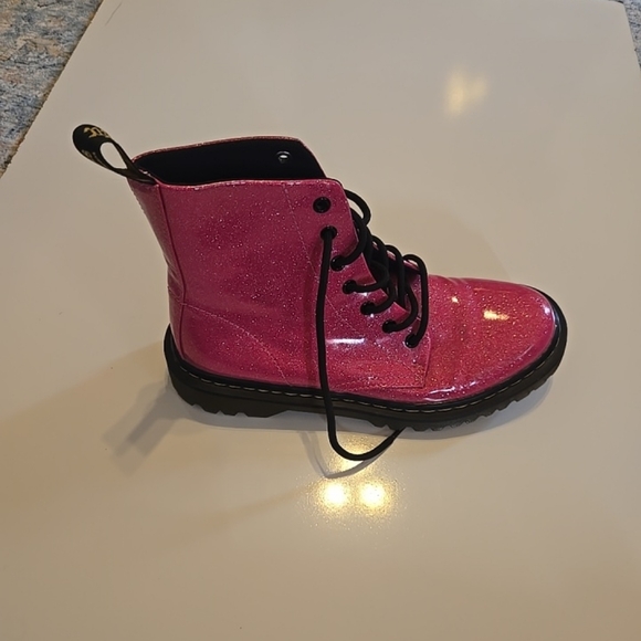 NWOT Dr. Martens Hot Pink Glitter Combat Boots - Picture 4 of 8